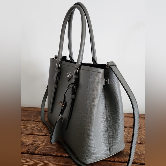 PRADA - Grey Saffiano Medium Leather tote bag - Picture 4 of 4